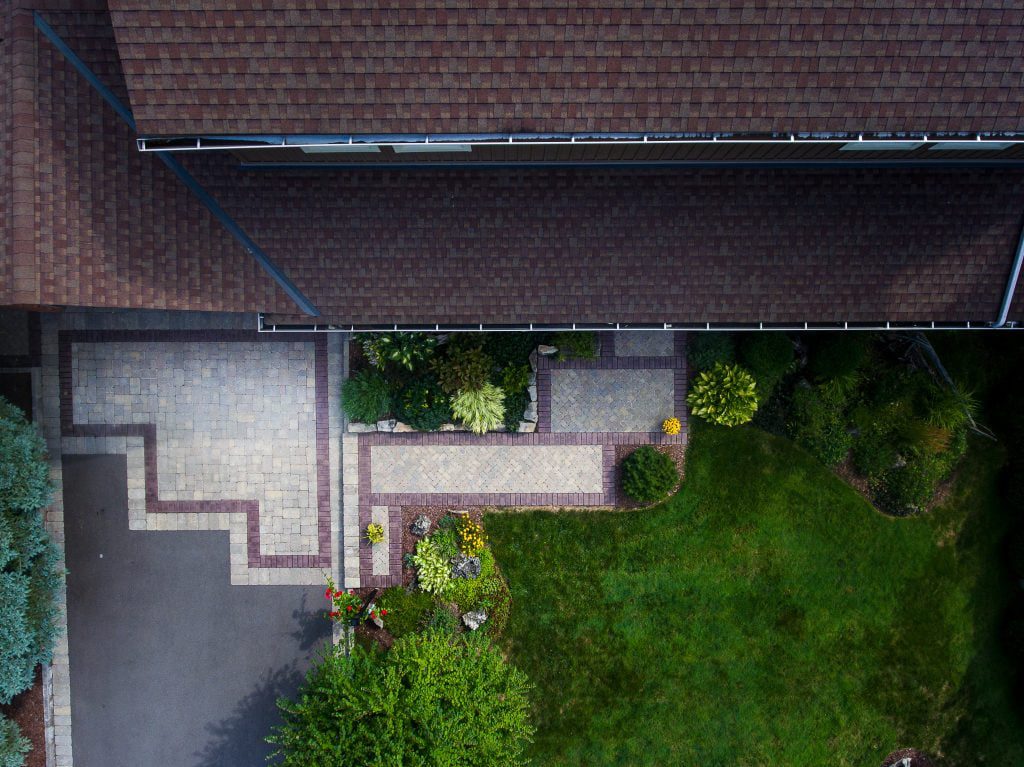 Front yard landscaping entrance walkway landscaping project in Ancaster Ontario