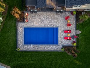 Landscaping Project in Dundas Ontario with a patio and pool
