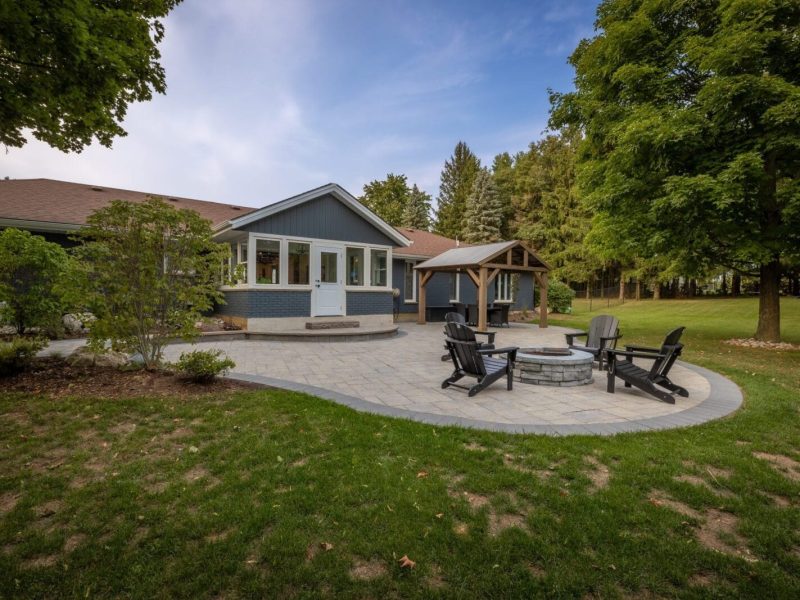 Back yard landscaping project in Brantford Ontario