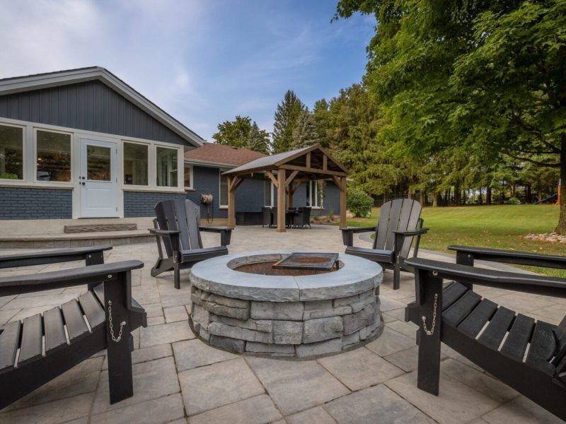 Back yard landscaping project in Brantford Ontario