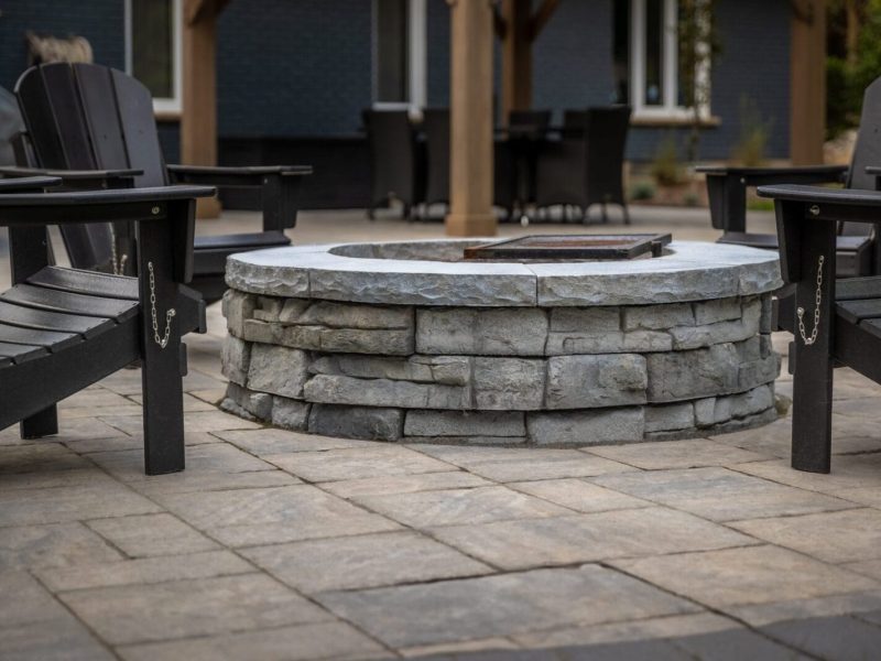 Back yard landscaping project in Brantford Ontario