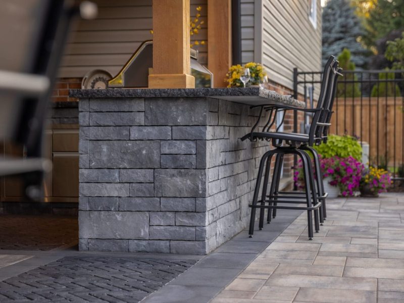 Landscaping Project in Dundas Ontario with a patio and pool