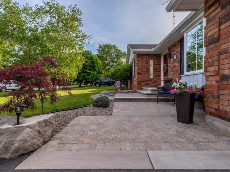 Front Entrance Landscaping Project in Flamborough, Ontario