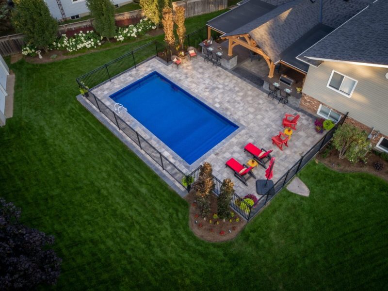 Landscaping Project in Dundas Ontario with a patio and pool